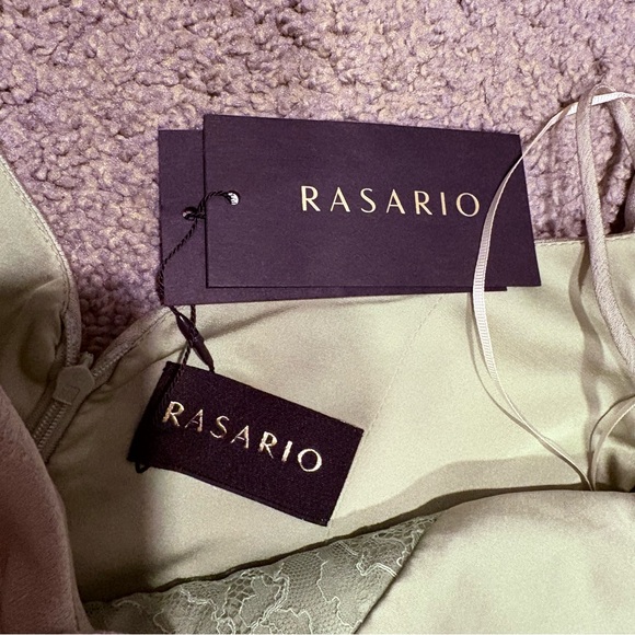 Rasario New Off The Shoulder Embellished Lace Trim Satin Gown FR40 US8 $2,095.00 - Picture 14 of 16